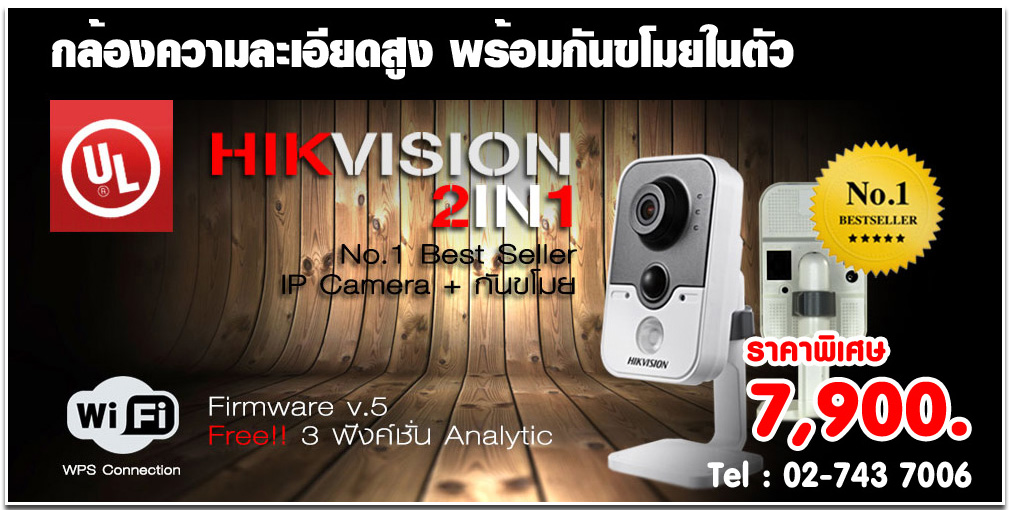 ͧǧûԴ HIKVISION 2 in 1 IP Camera + ѹ